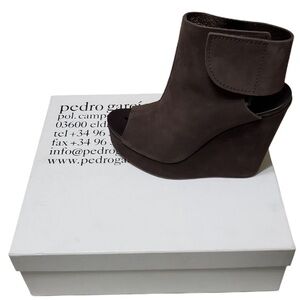 Pedro Garcia Brown Suede Wedge Boots